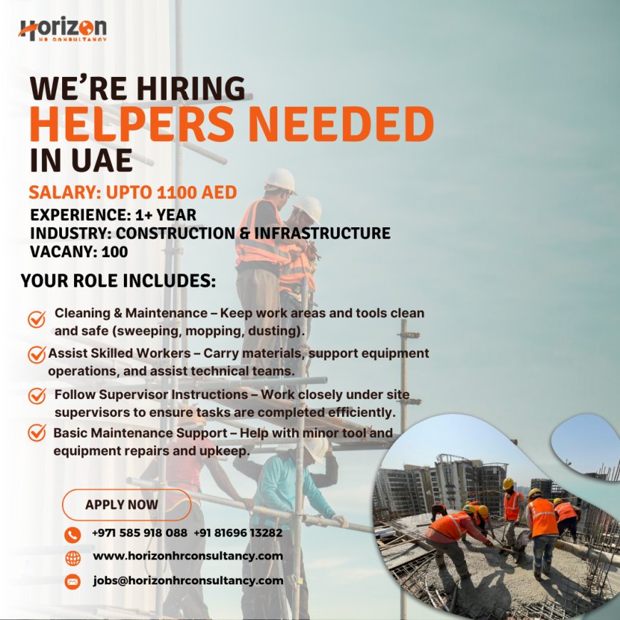 We are Hiring a Professional 100 HELPERS NEEDED!